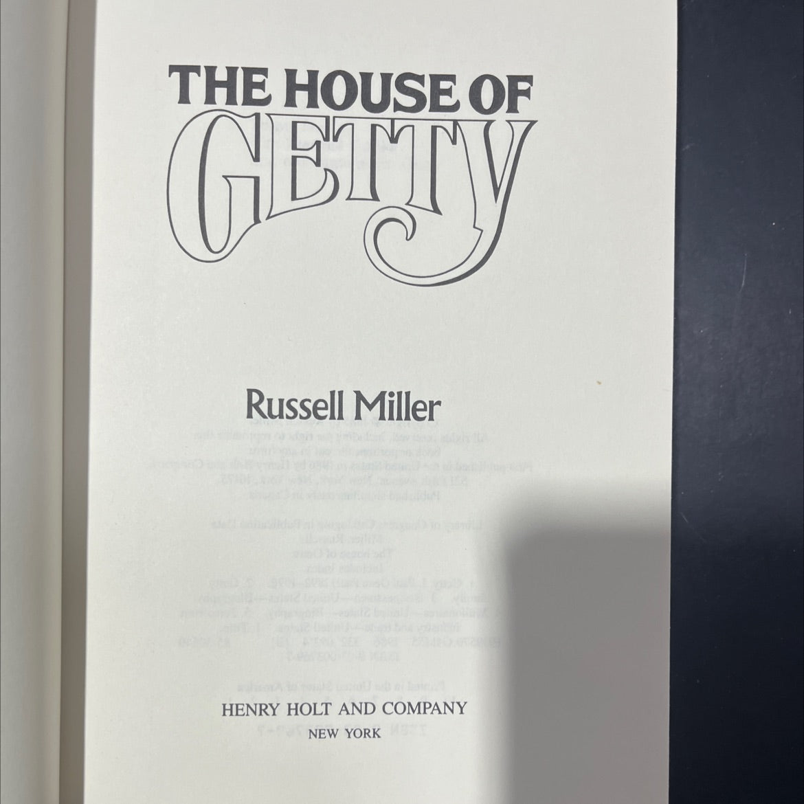 the house of getty book, by Russell Miller, 1986 Hardcover image 2