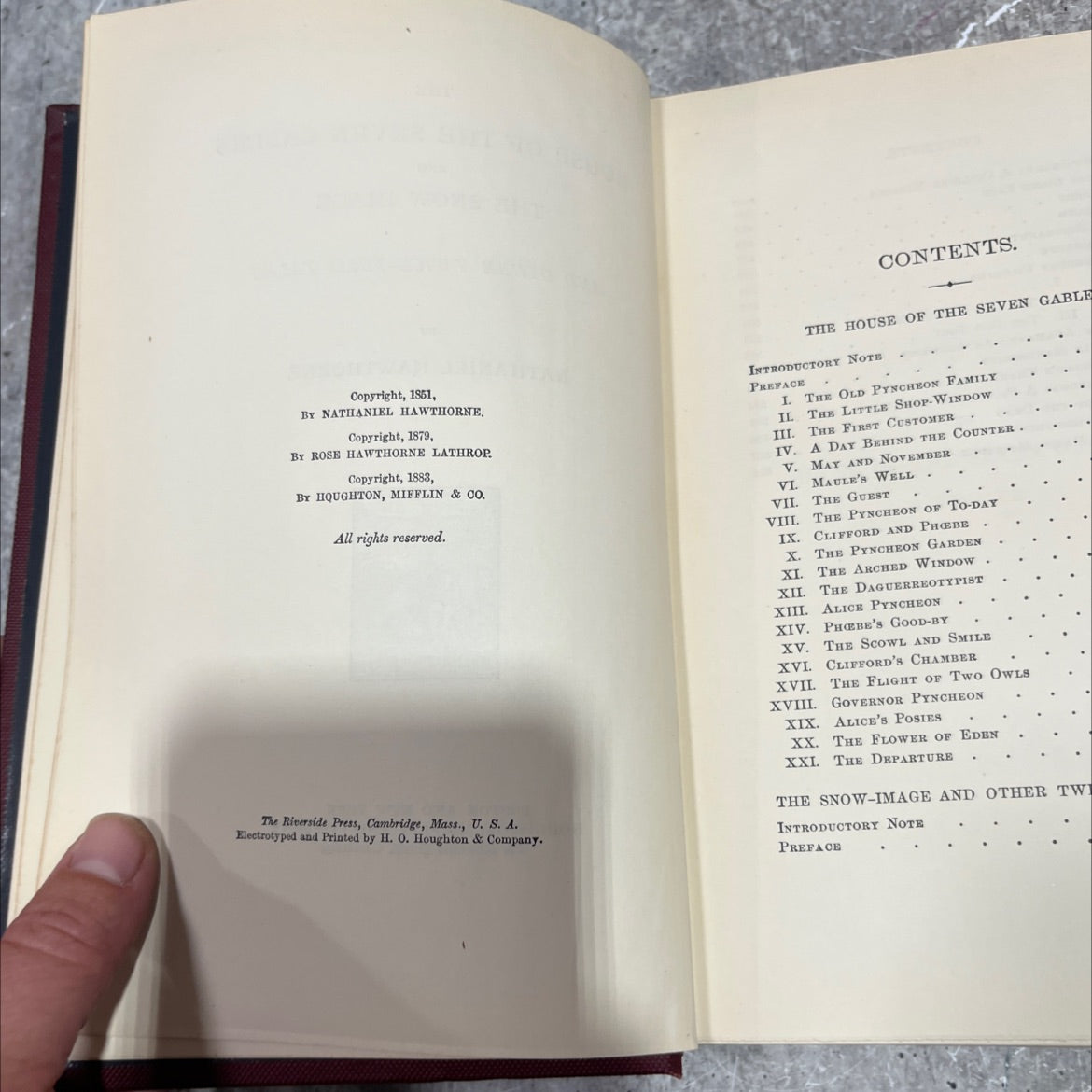 the house of the seven gables and the snow image and other twice-told tales book, by nathaniel hawthorne, 1888 Hardcover image 3