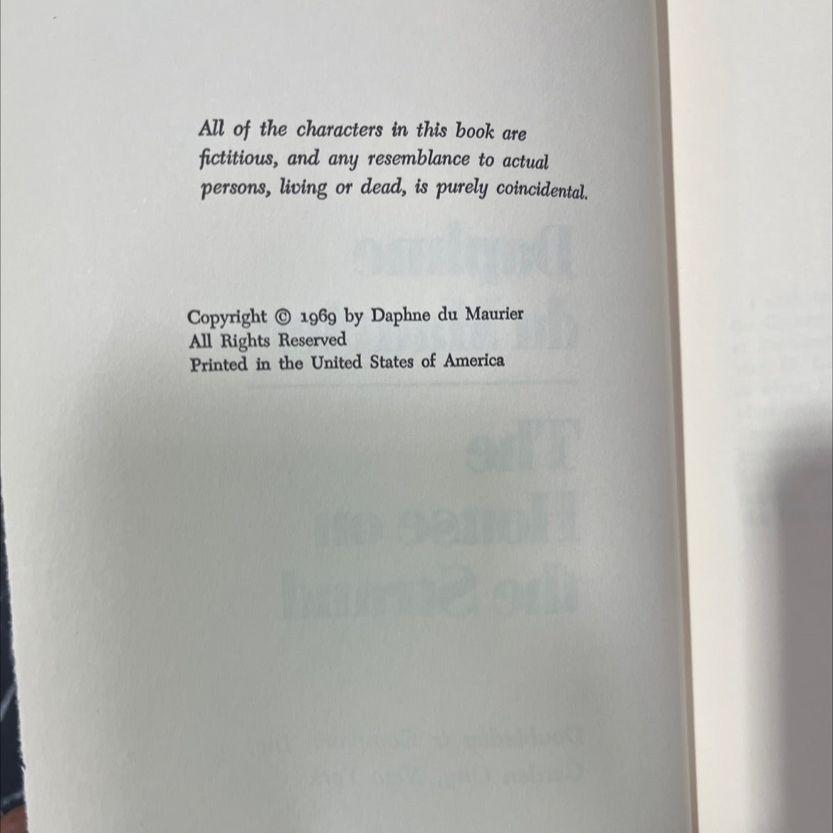 the house on the strand book, by Daphne du Maurier, 1969 Hardcover image 3