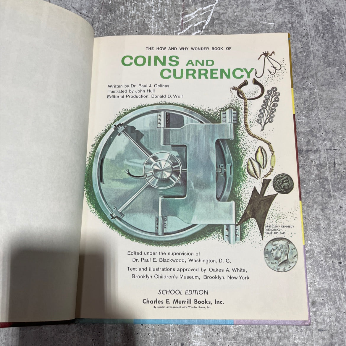 the how and why wonder book of coins and currency book, by Dr. Paul J. Gelinas, 1965 Hardcover image 2