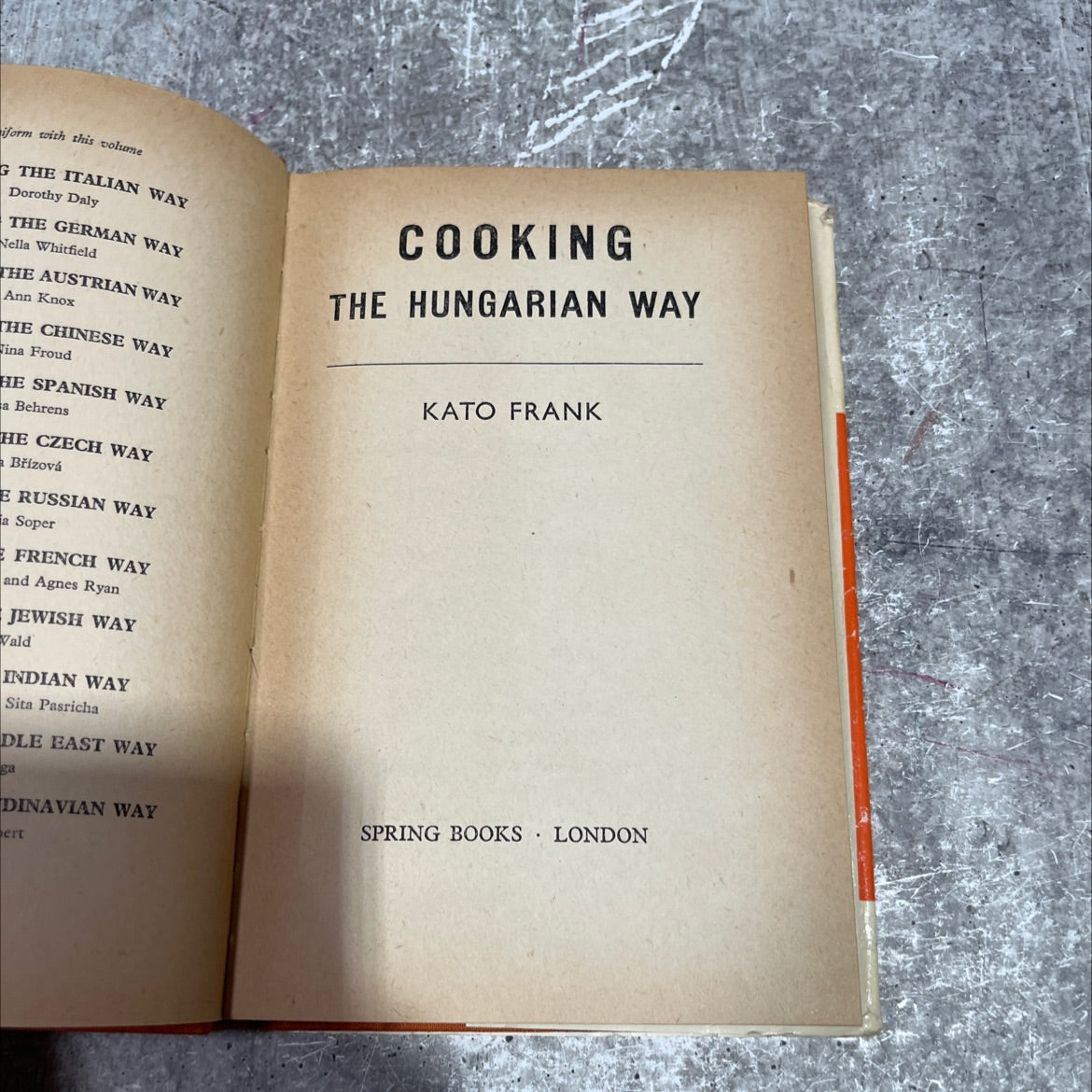 the hungarian way book, by Kato Frank, 1963 Hardcover image 2