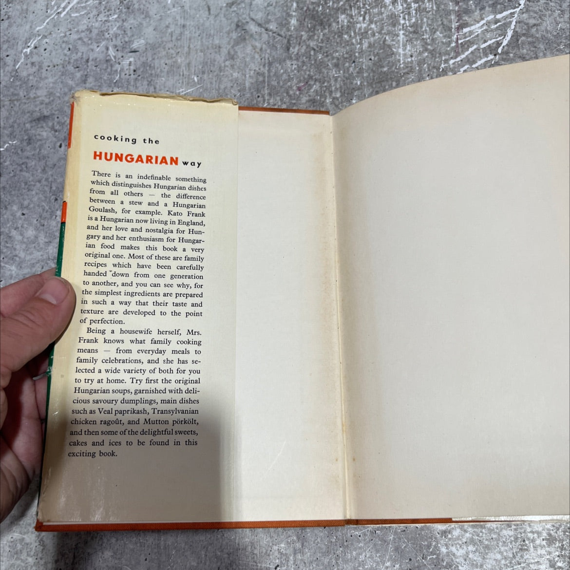 the hungarian way book, by Kato Frank, 1963 Hardcover image 4