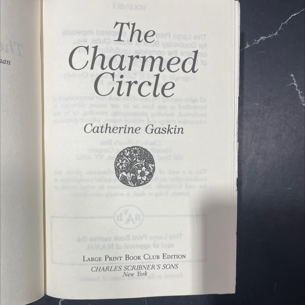 the inha egial airT a ysbolduod not charmed circle book, by Catherine Gaskin, 1989 Hardcover image 2