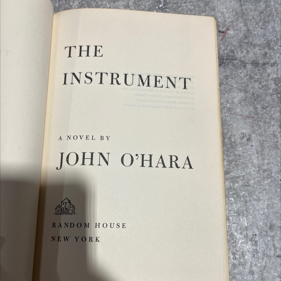 the instrument book, by john o'hara, 1967 Hardcover image 2