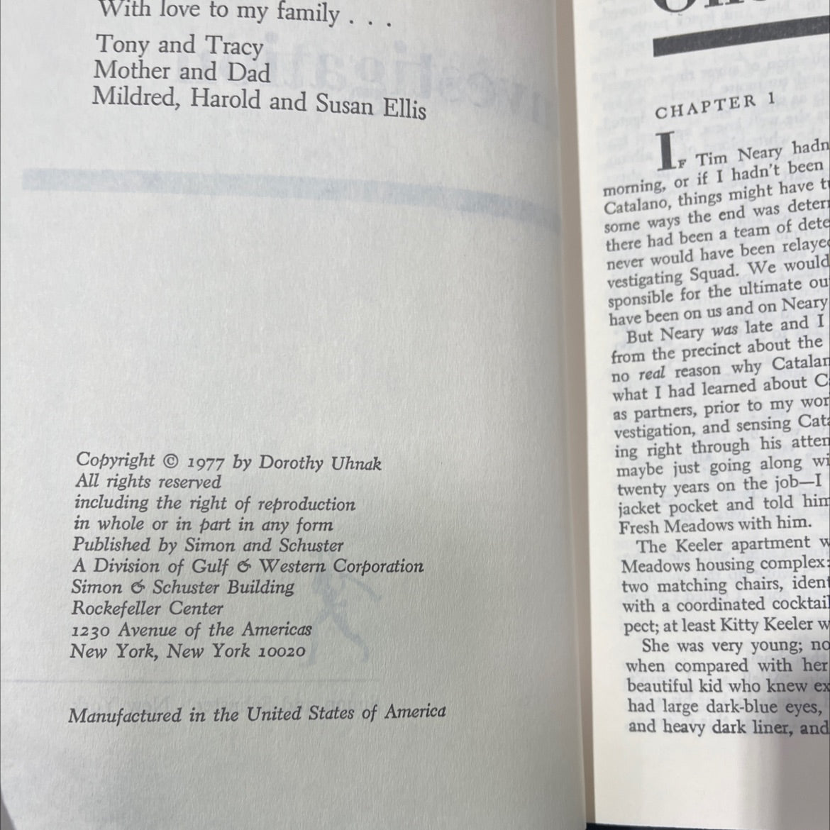 the investigation book, by Dorothy Uhnak, 1977 Hardcover image 3