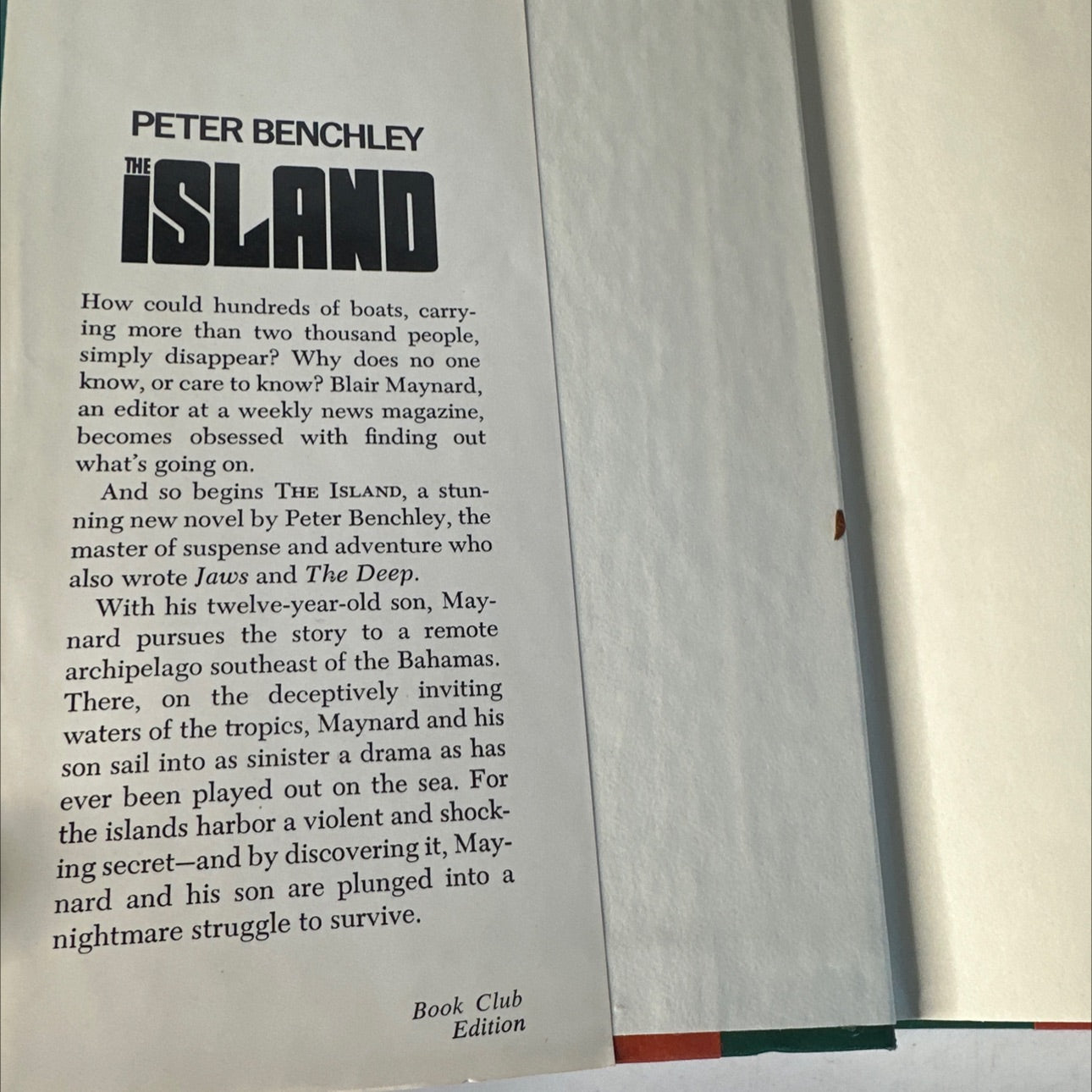 the island book, by peter benchley, 1979 Hardcover, Vintage image 4