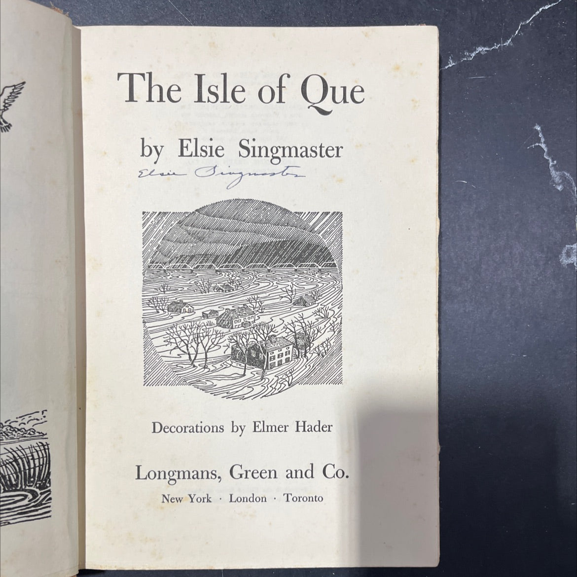 SIGNED the isle of que book, by elsie singmaster, 1948 Hardcover, First Edition, Vintage image 2