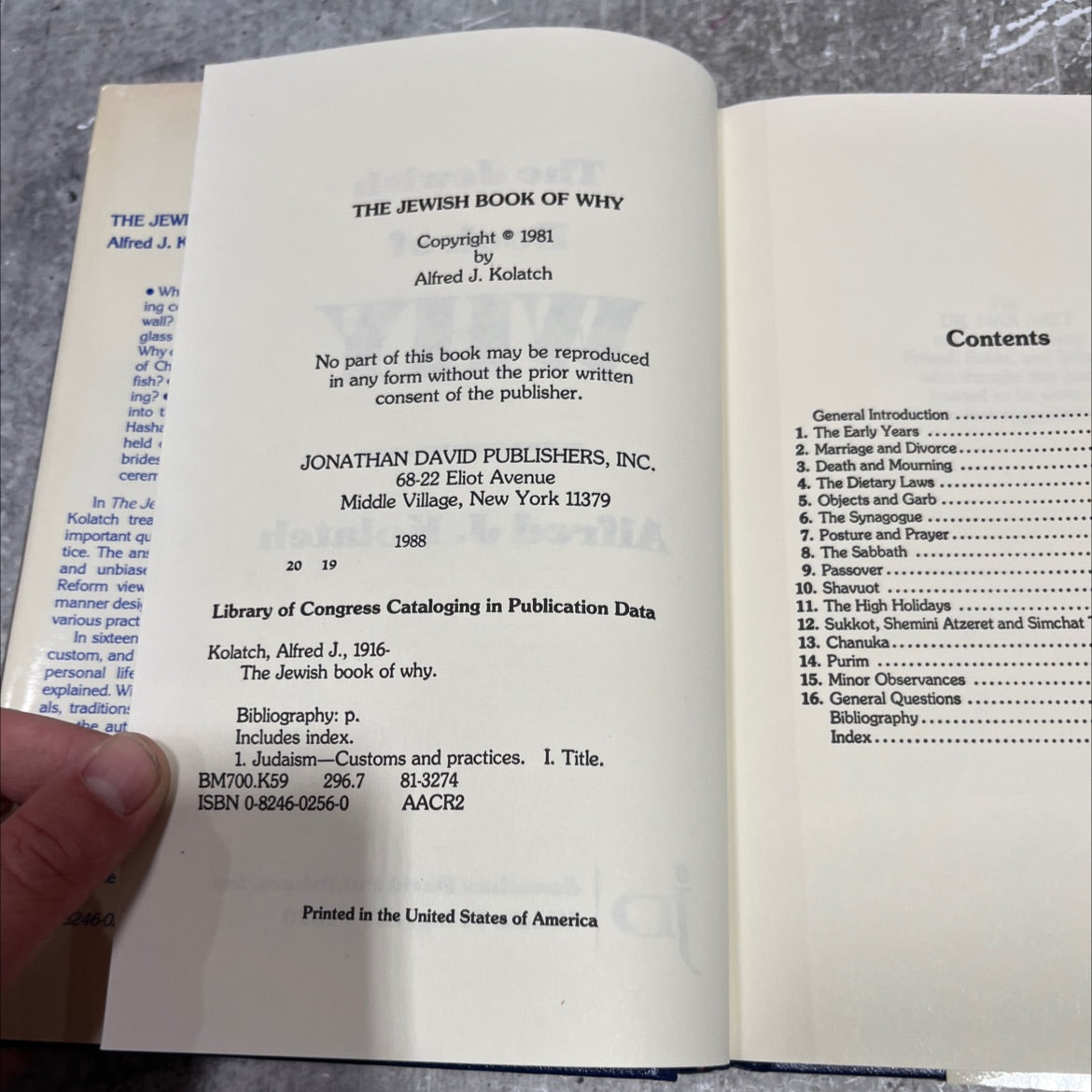 the jewish book of why book, by Alfred J. Kolatch, 1981 Hardcover image 3