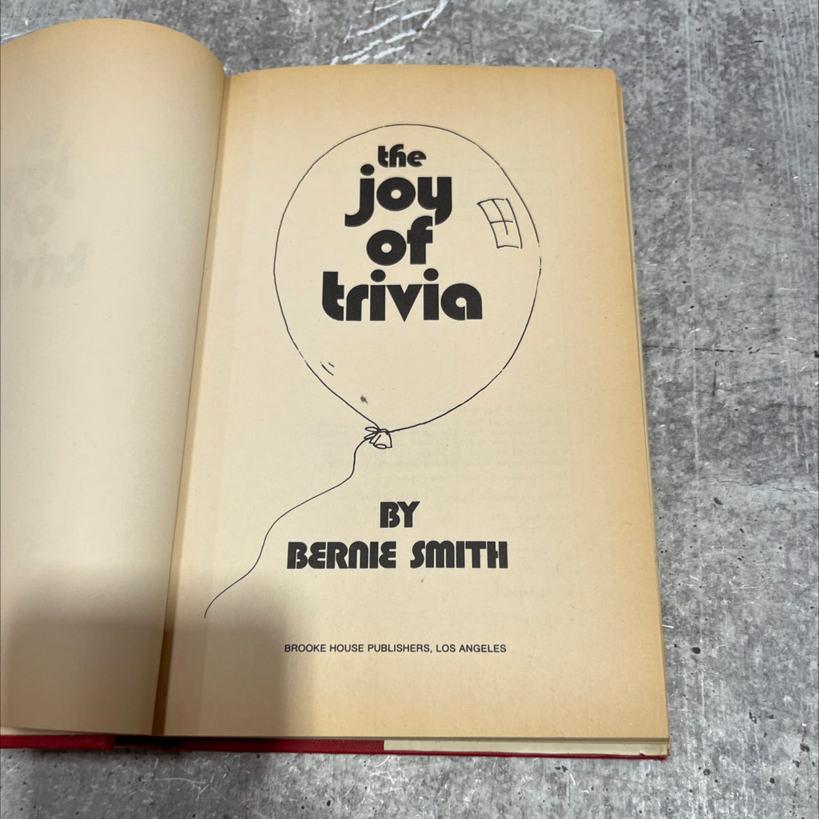 the joy of trivia book, by bernie smith, 1976 Hardcover image 2