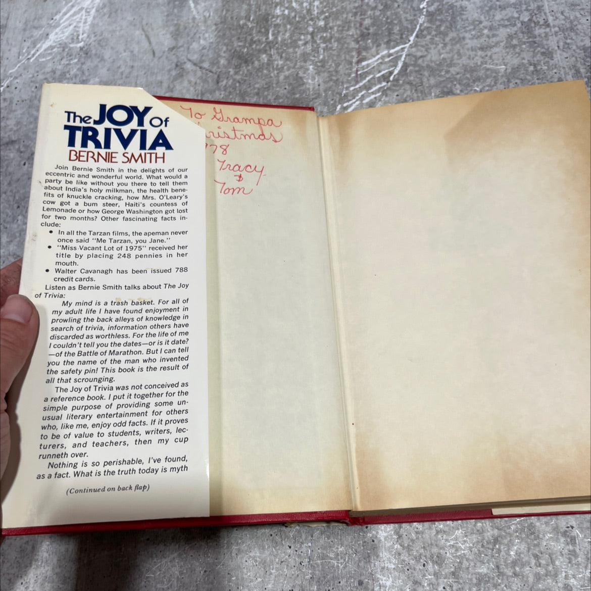 the joy of trivia book, by bernie smith, 1976 Hardcover image 4