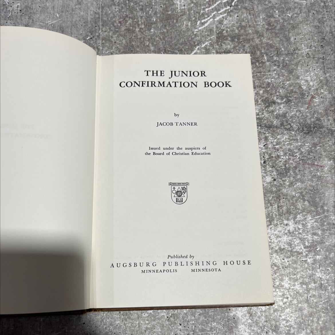 the junior confirmation book book, by jacob tanner, 1943 Hardcover image 2