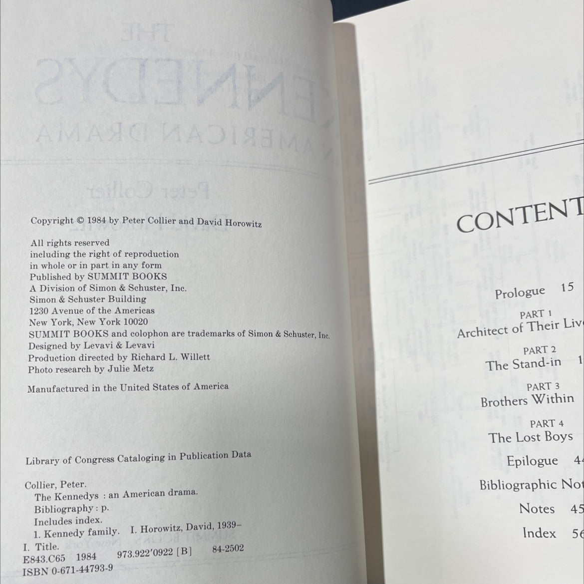 the kennedys an american drama book, by Peter Collier, David Horowitz, 1984 Hardcover image 3