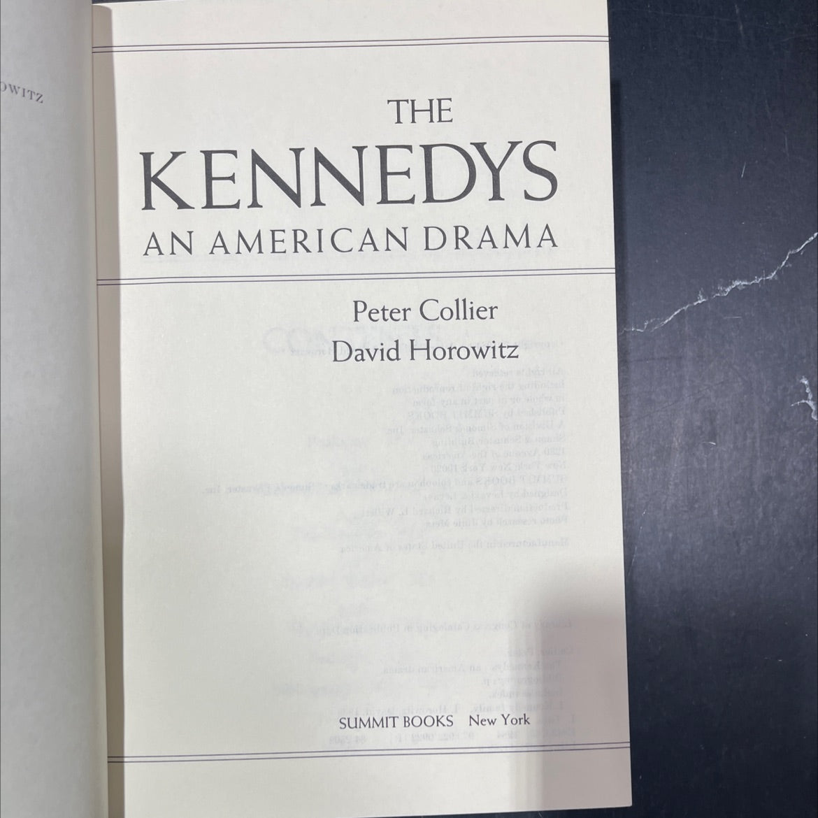 the kennedys an american drama book, by Peter Collier, David Horowitz, 1984 Hardcover image 2