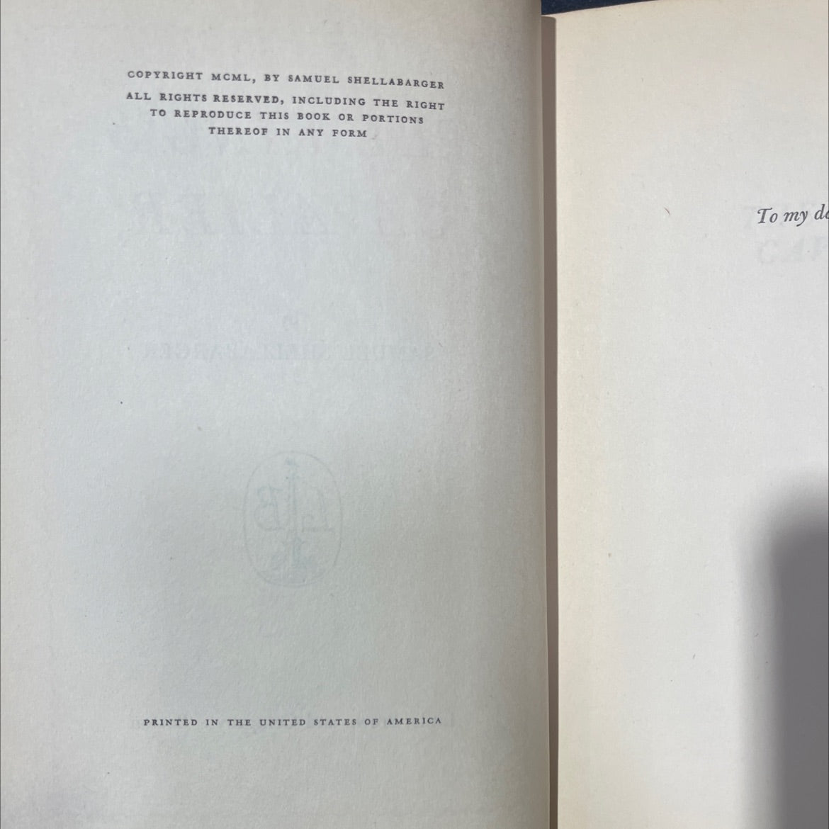 the king's cavalier book, by samuel shellabarger, 1950 Hardcover image 3