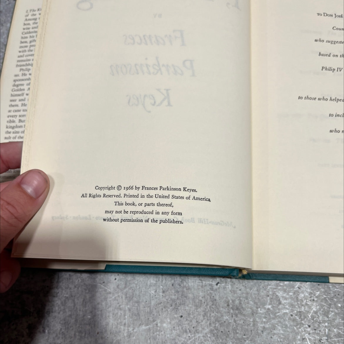 the king book, by frances parkinson keyes, 1966 Hardcover image 3