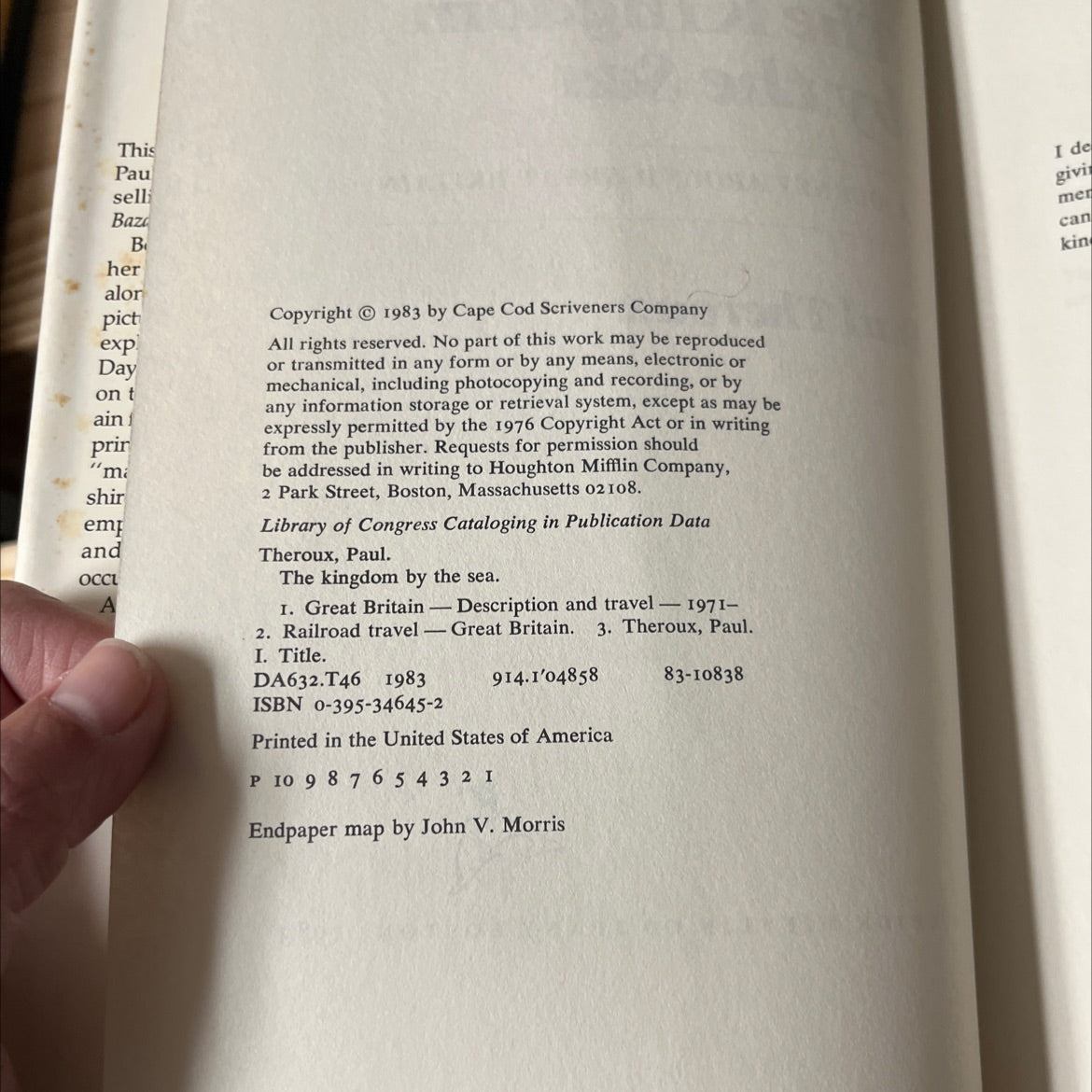 the kingdom by the sea book, by Paul Theroux, 1983 Hardcover image 3