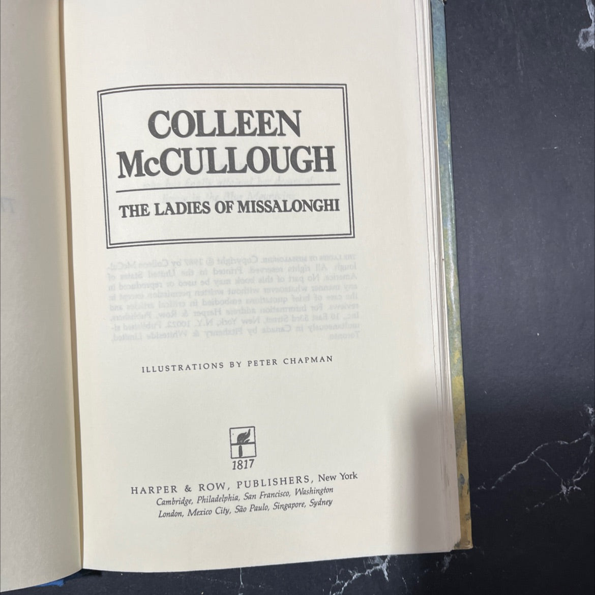 the ladies of missalonghi book, by colleen mccullough, 1987 Hardcover image 2