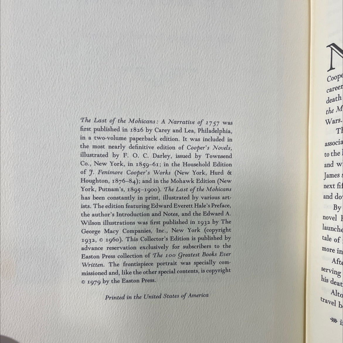 the last of the mohicans book, by James Fenimore Cooper, 1979 Leather image 3