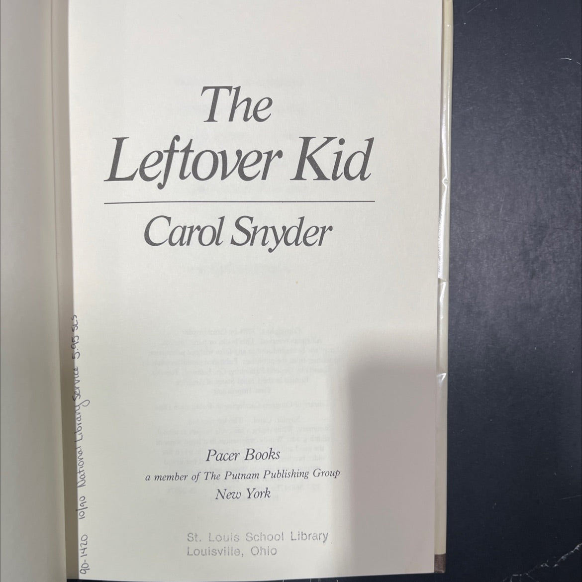 the leftover kid book, by Carol Snyder, 1990 Hardcover image 2