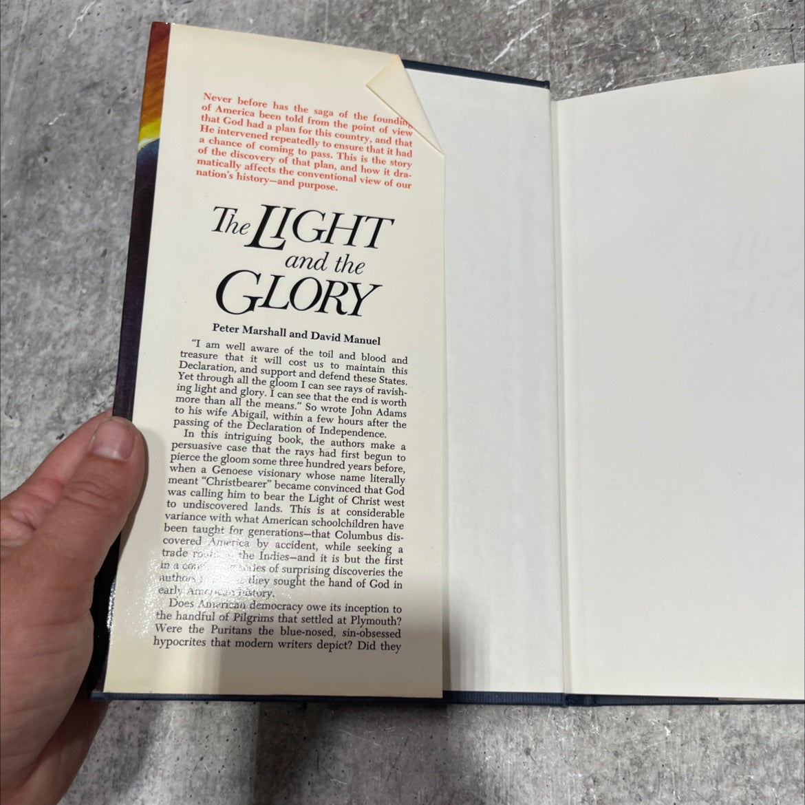 SIGNED the light and the glory book, by Peter Marshall, David Manuel, 1992 Hardcover image 4