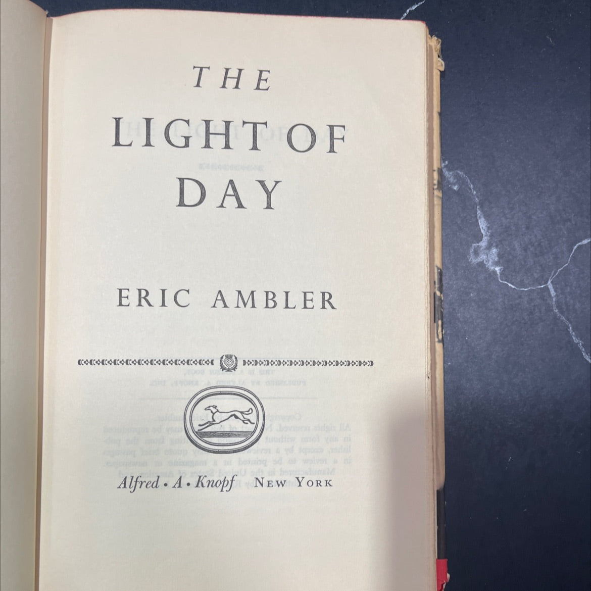 the light of day book, by eric ambler, 1962 Hardcover image 2