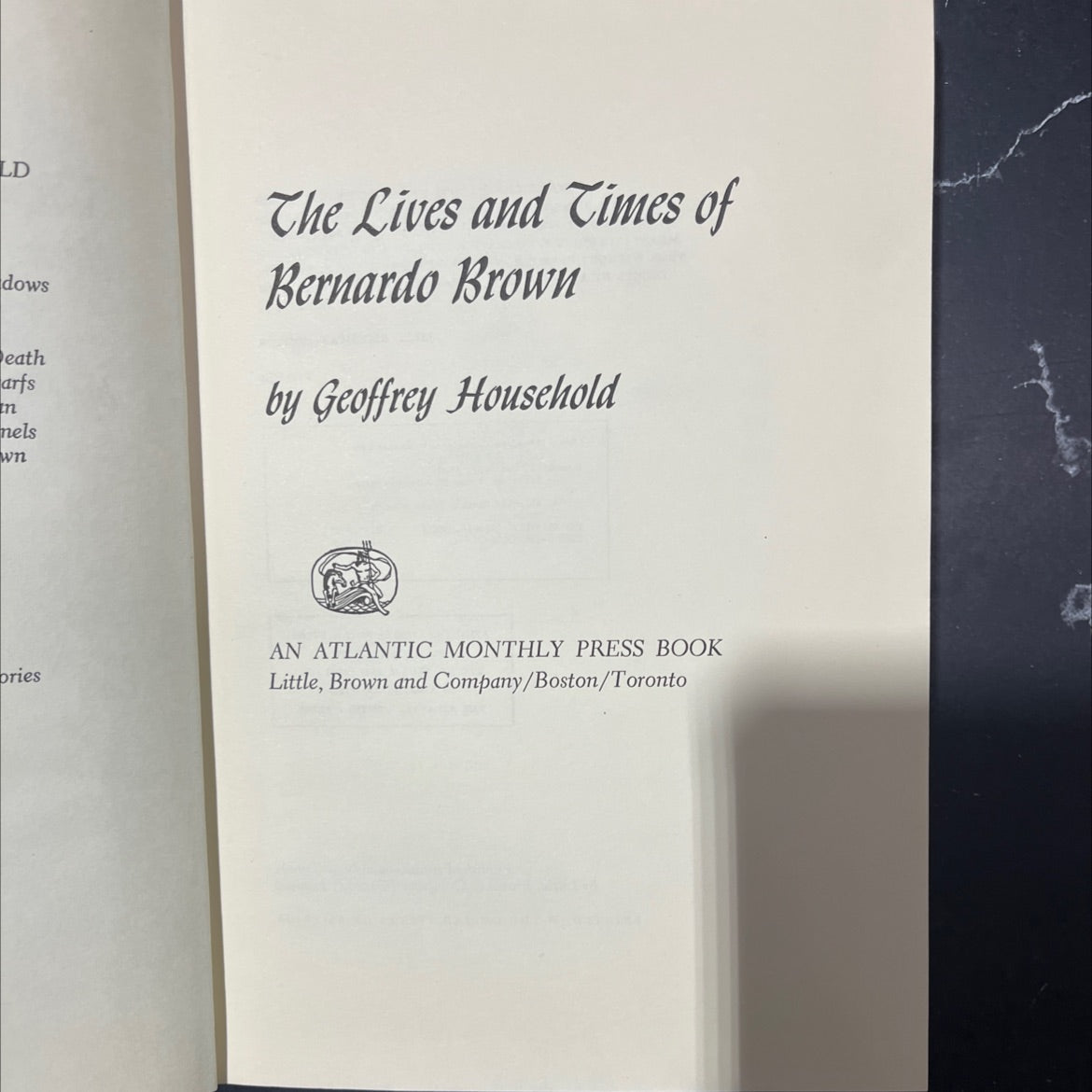 the lives and times of bernardo brown book, by geoffrey household, 1973 Hardcover image 2