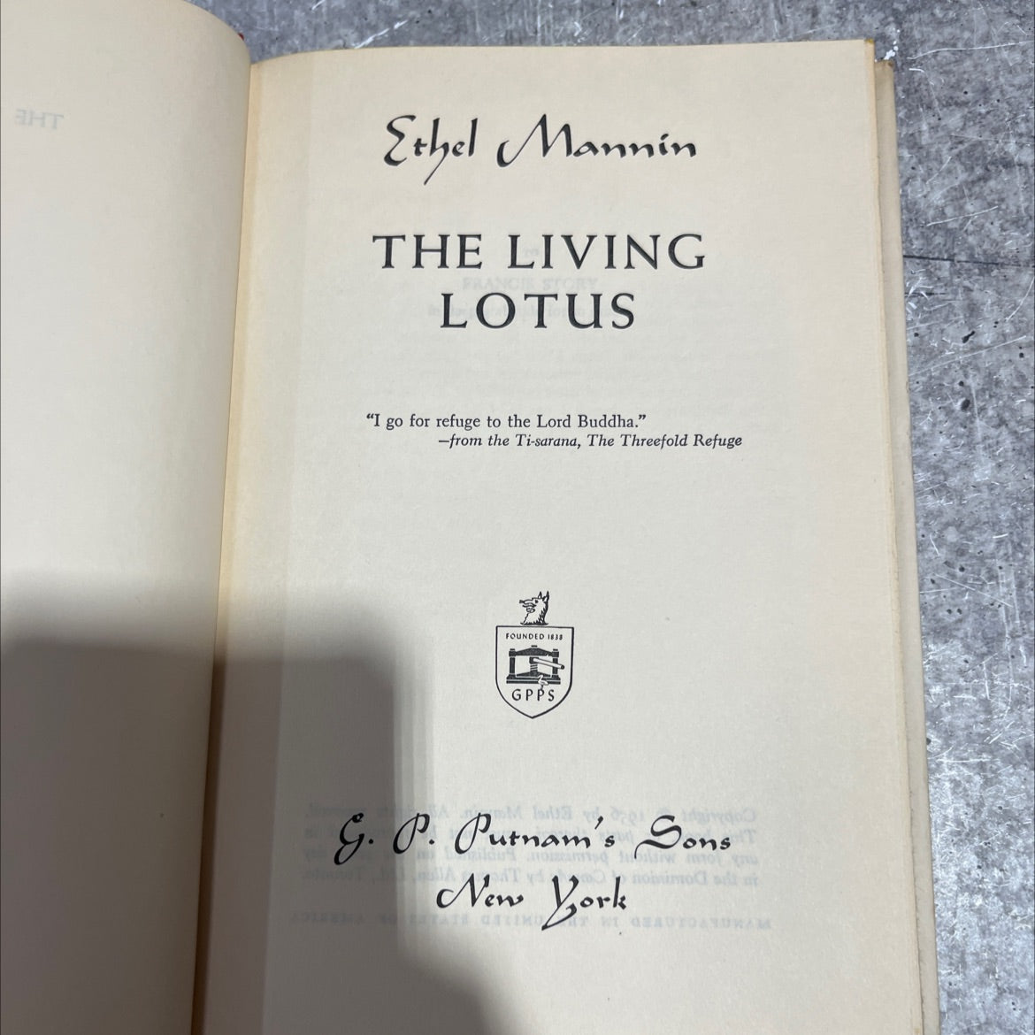 the living lotus book, by ethel mannin, 1956 Hardcover image 2
