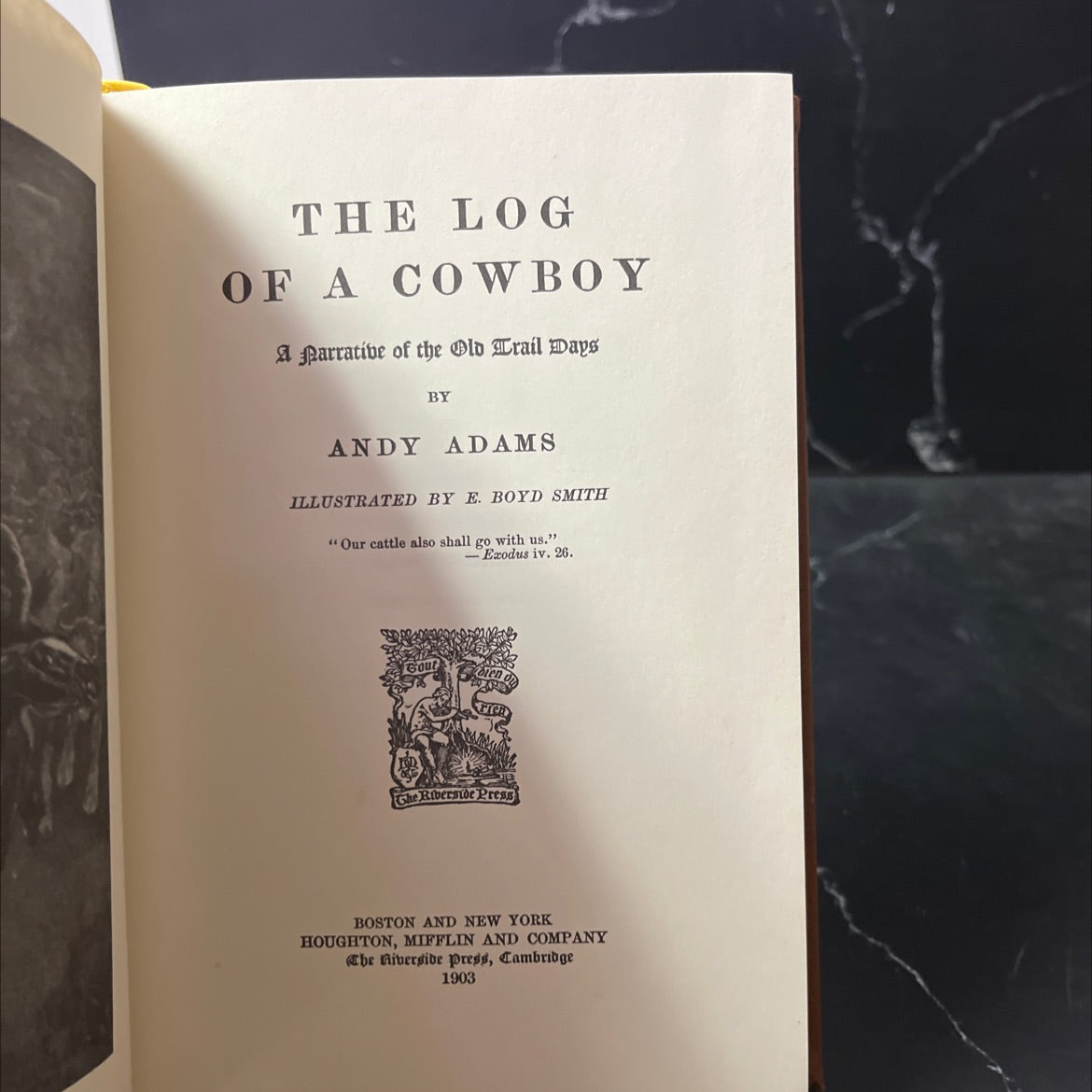 the log of a cowboy a narrative of the old trail days book, by andy adams, 1903 Leather image 2