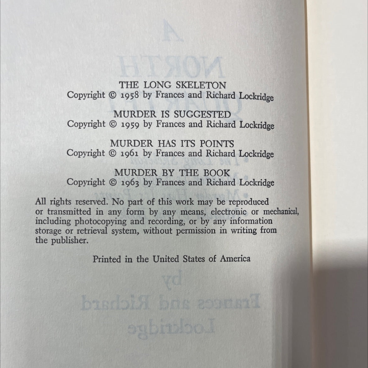 the long skeleton book, by Frances and Richard Lockridge, 1963 Hardcover image 3