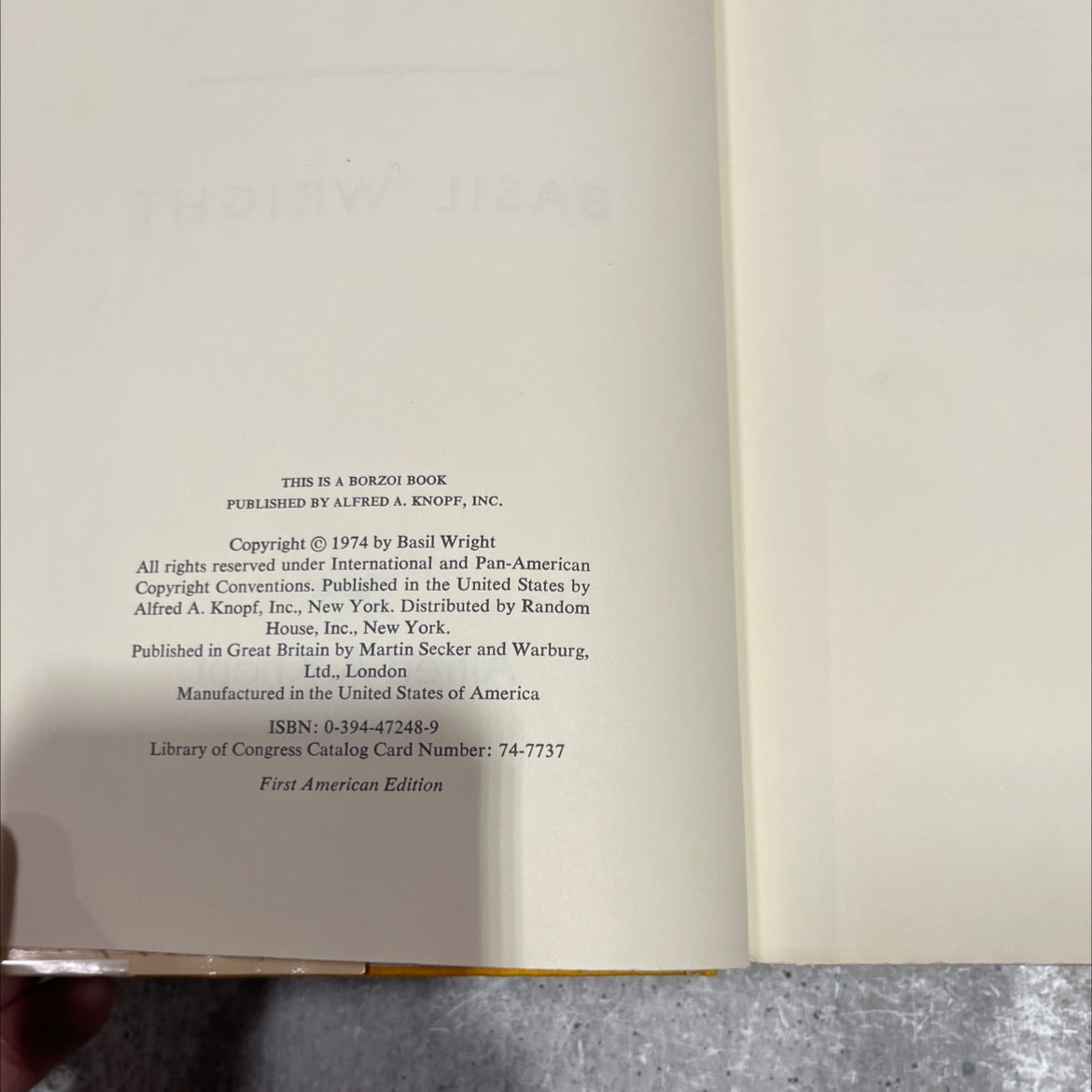 the long view book, by Basil Wright, 1974 Hardcover image 3