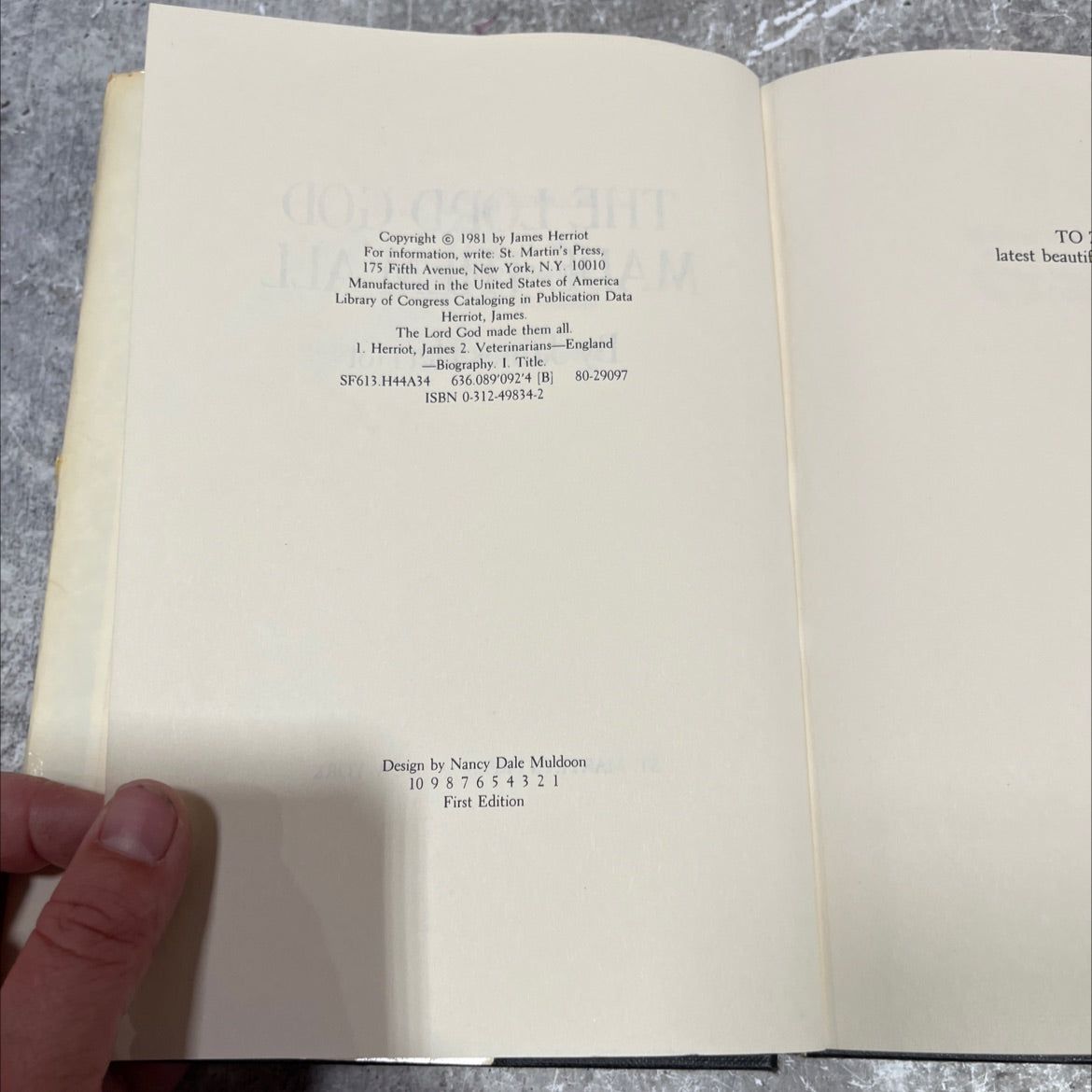 the lord god made them all book, by James Herriot, 1981 Hardcover image 3