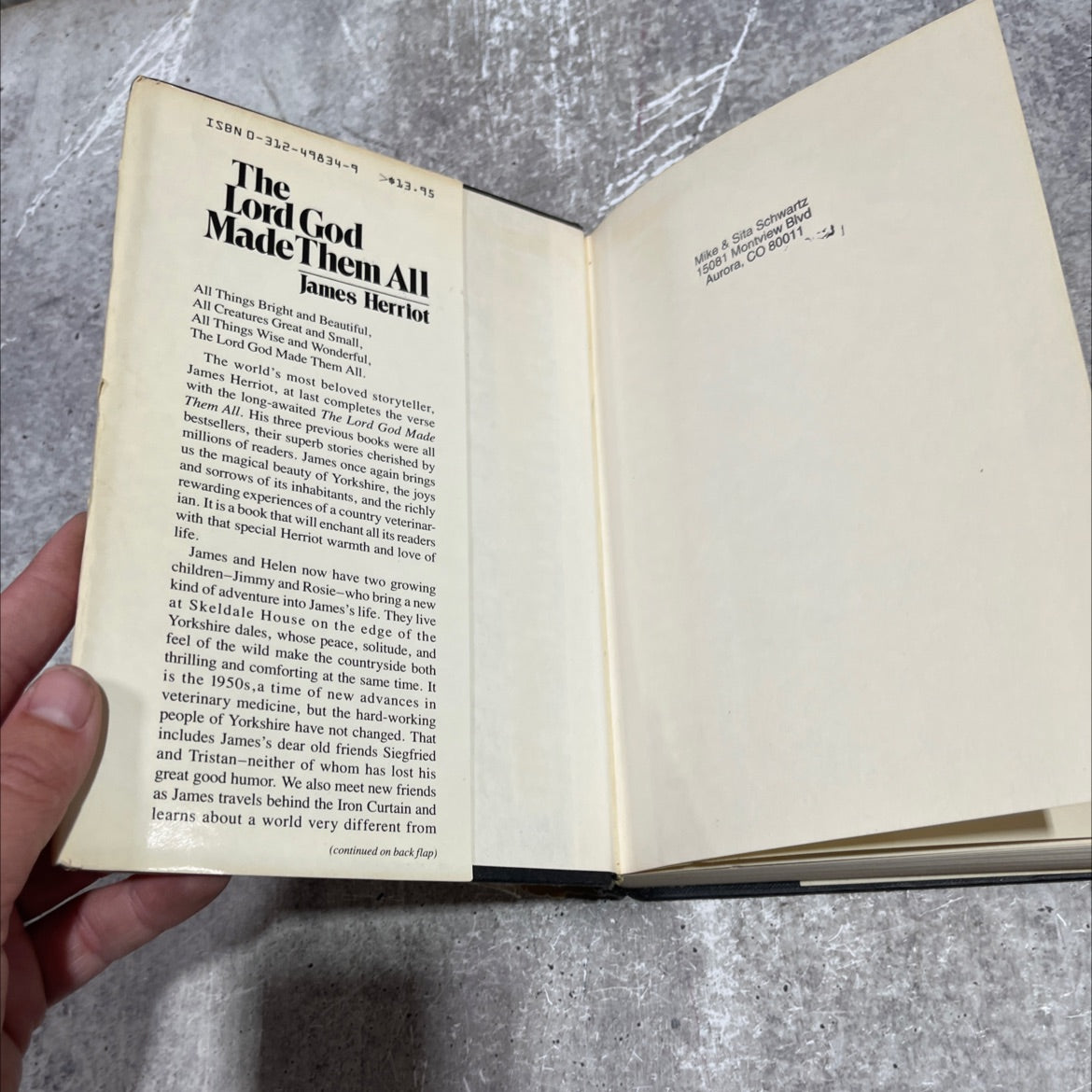 the lord god made them all book, by James Herriot, 1981 Hardcover image 4