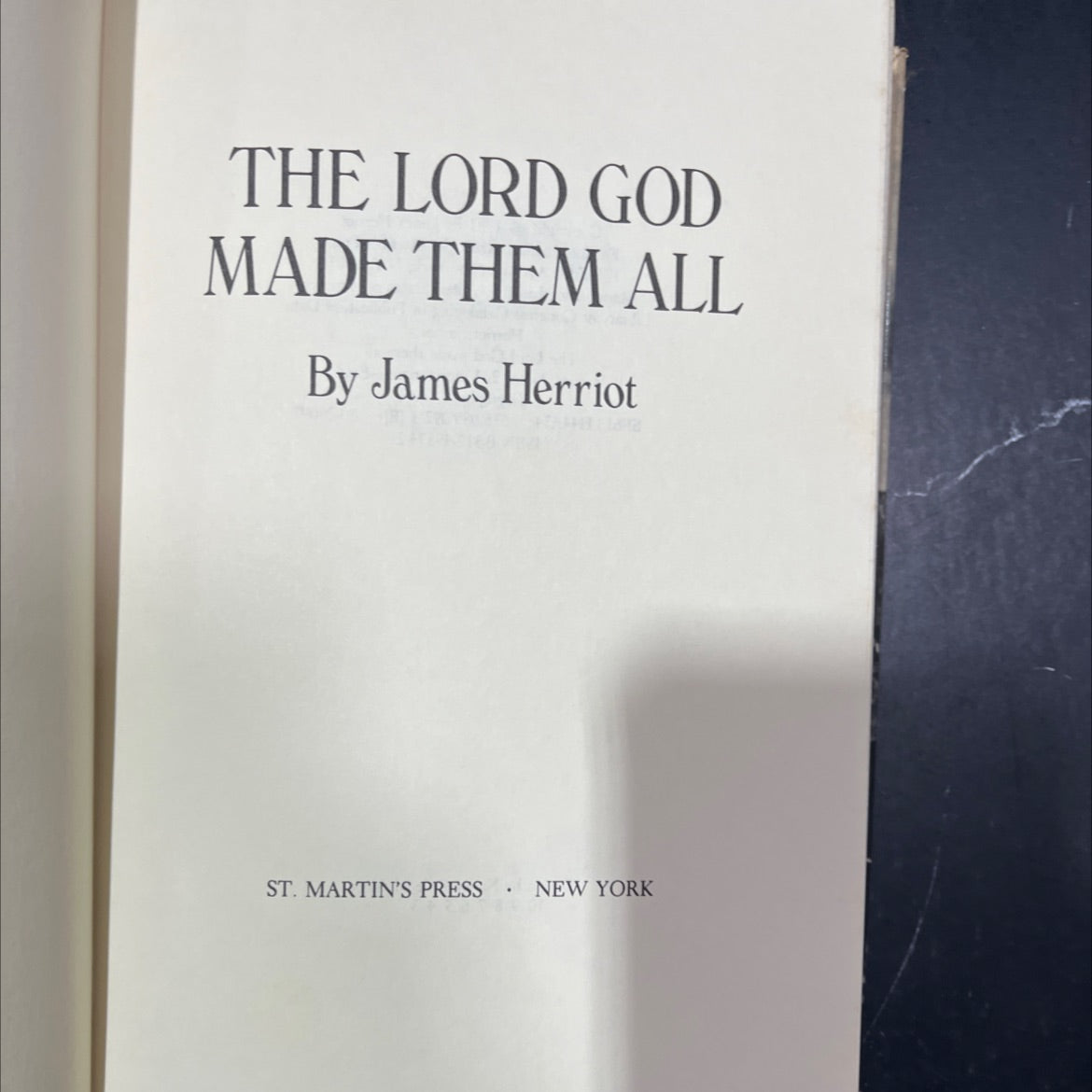 the lord god made them all book, by James Herriot, 1981 Hardcover image 2