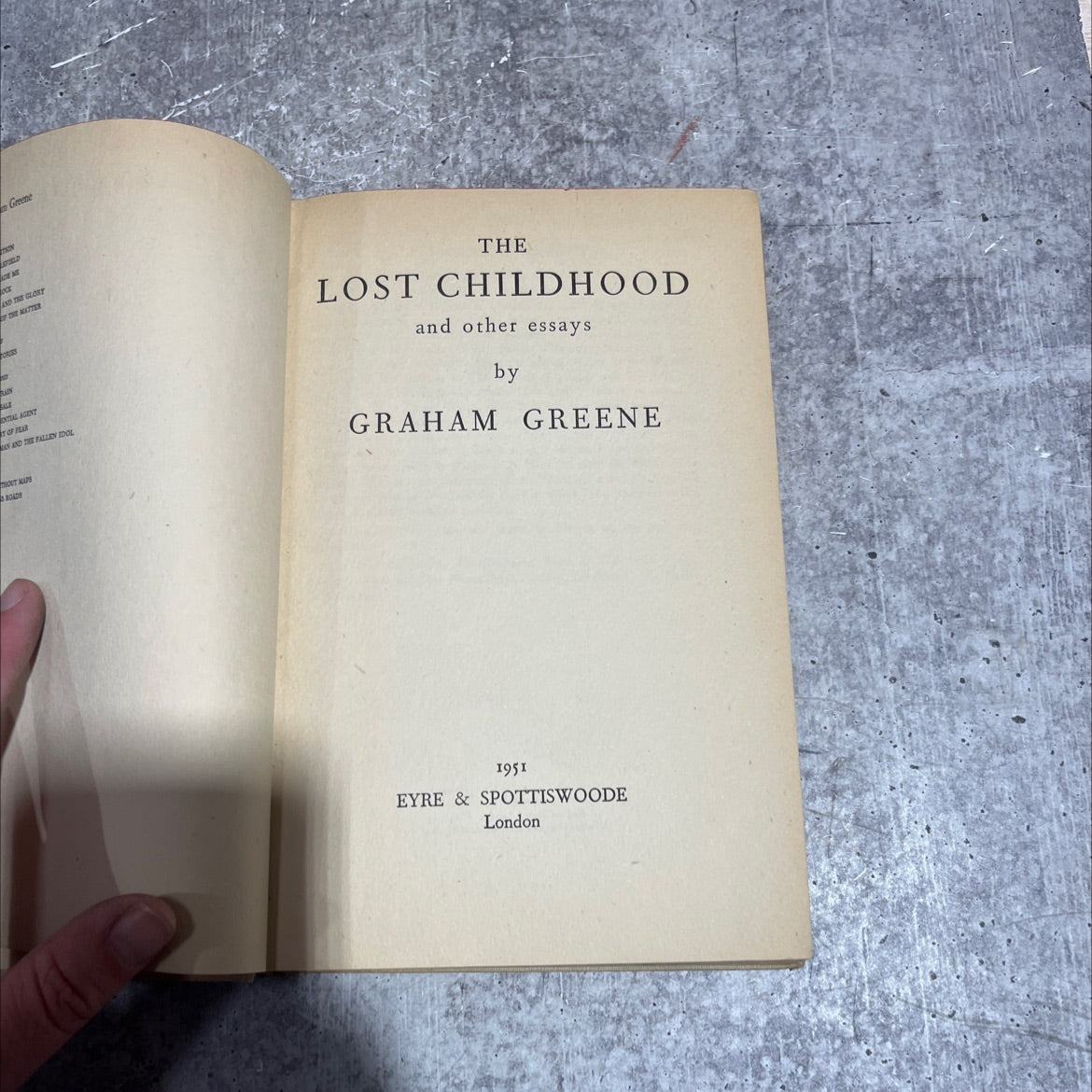 the lost childhood and other essays book, by graham greene, 1951 Hardcover image 2
