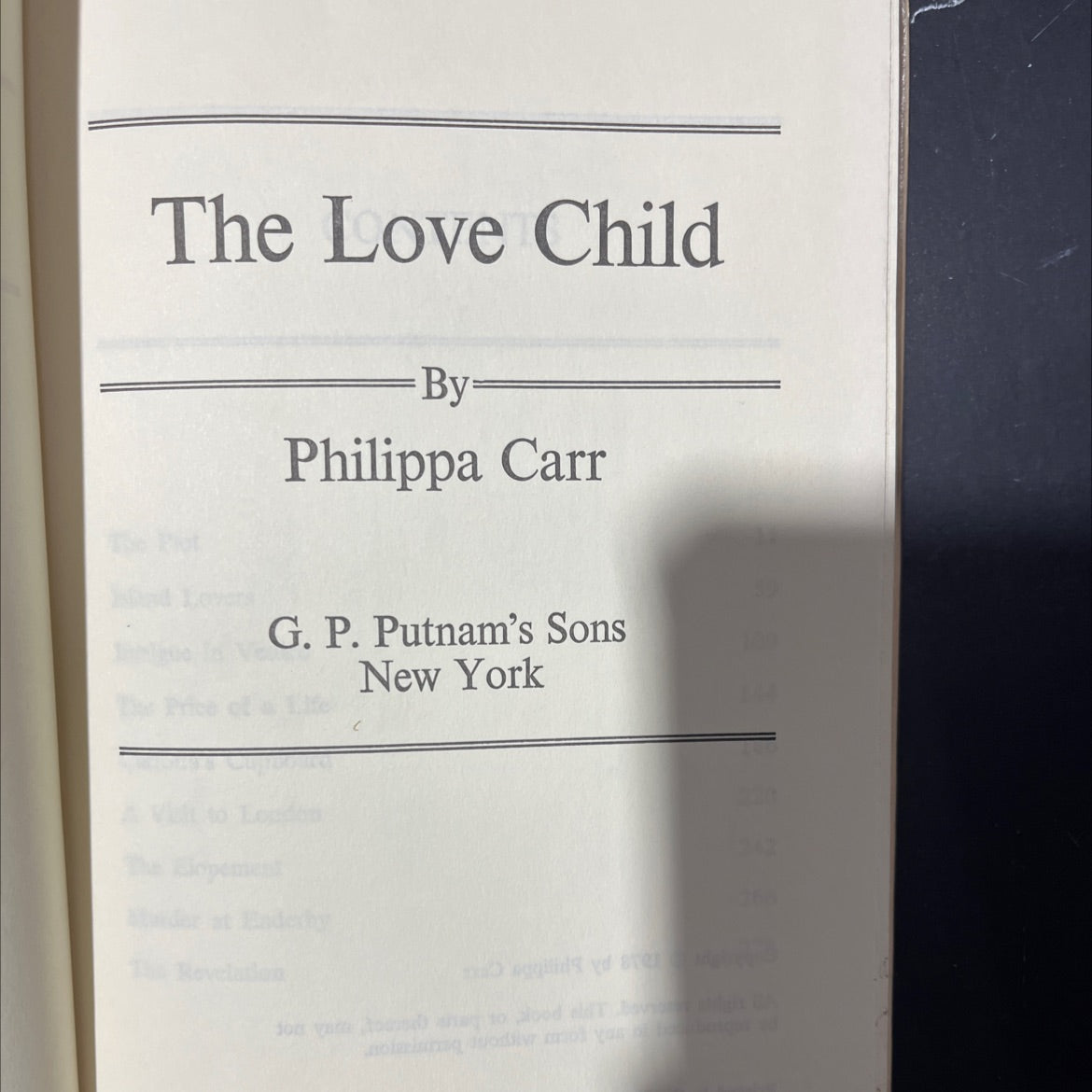 the love child book, by Philippa Carr, 1978 Hardcover image 2