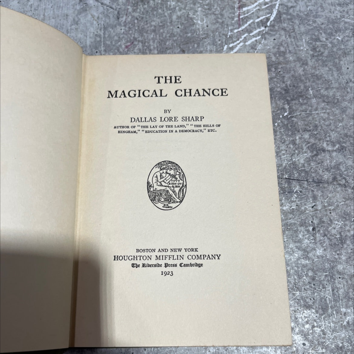 the magical chance book, by dallas lore sharp, 1923 Hardcover image 2