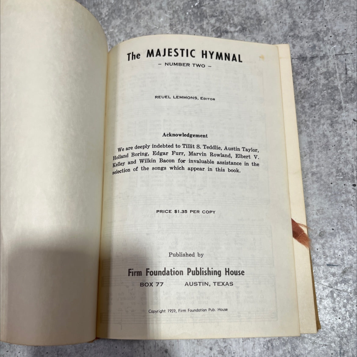 the majestic hymnal - number two book, by reuel lemmons, 1959 Hardcover image 2