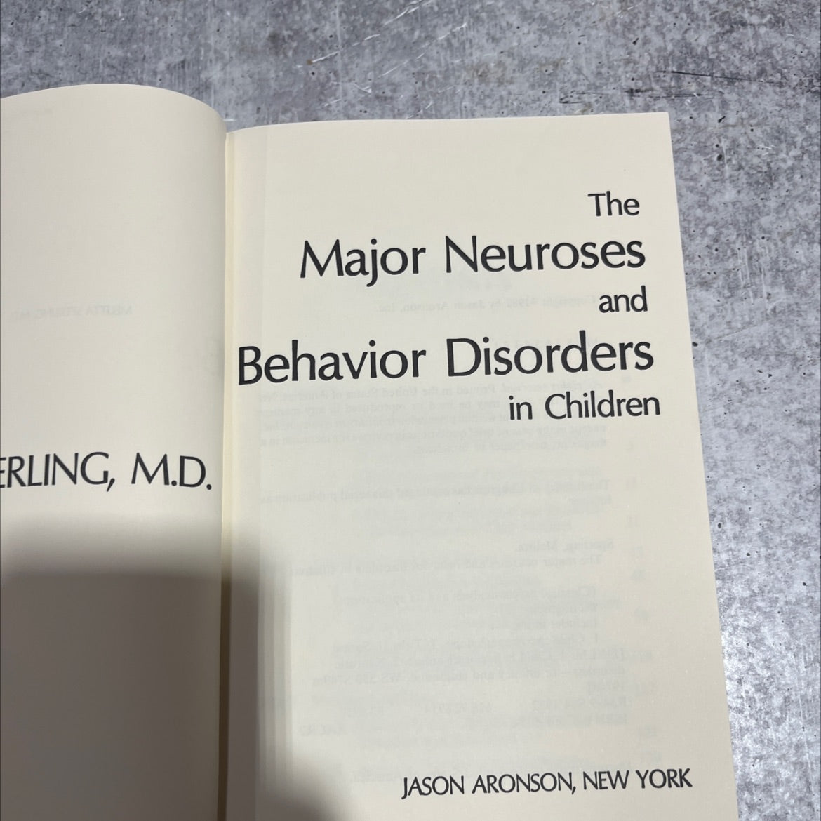 the major neuroses and behavior disorders in children book, by erling, m.d., 1982 Hardcover image 2