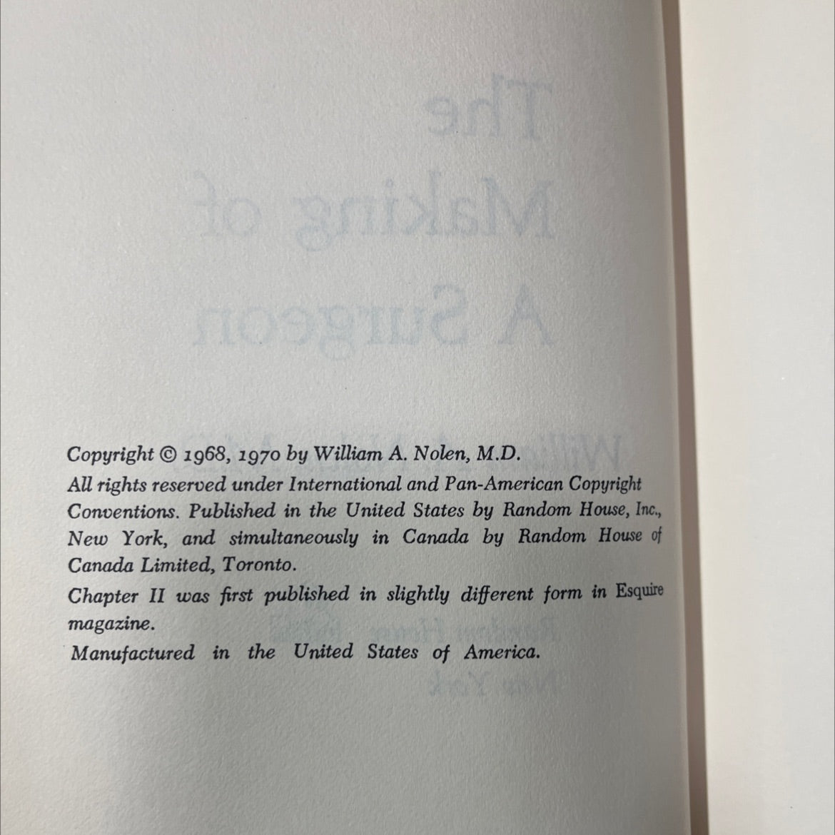 the making of thes a surgeon book, by william a. nolen, m.d., 1970 Hardcover image 3