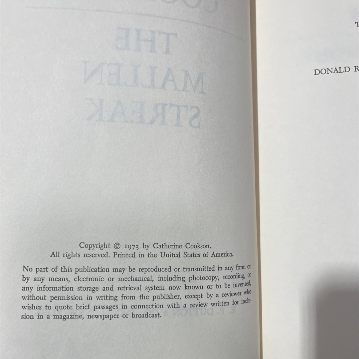 the mallen streak book, by catherine cookson, 1973 Hardcover image 3