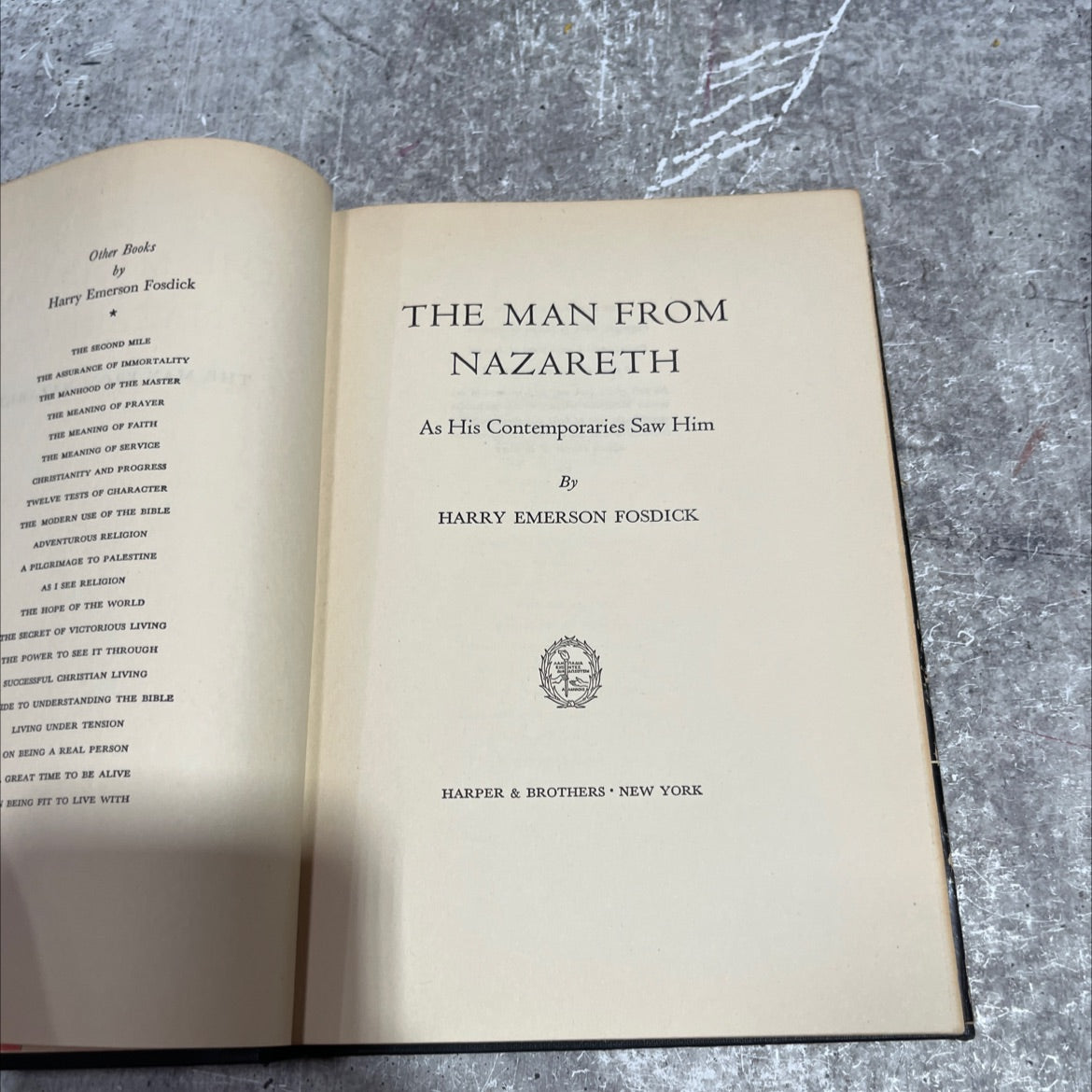 the man from nazareth book, by harry emerson fosdick, 1949 Hardcover image 2