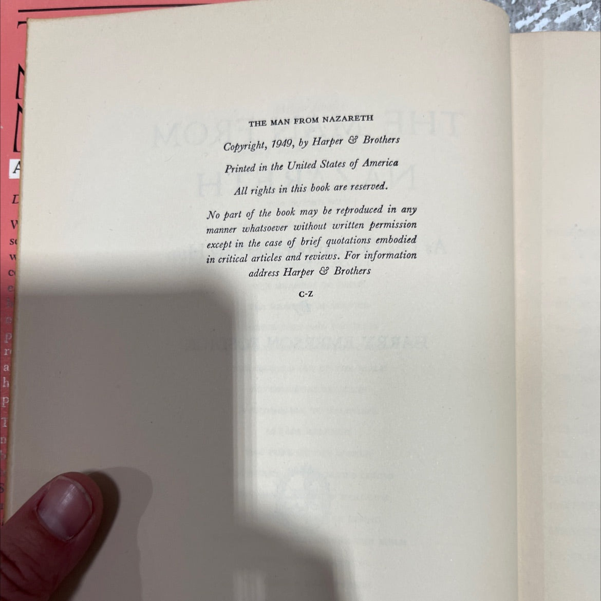 the man from nazareth book, by harry emerson fosdick, 1949 Hardcover image 3