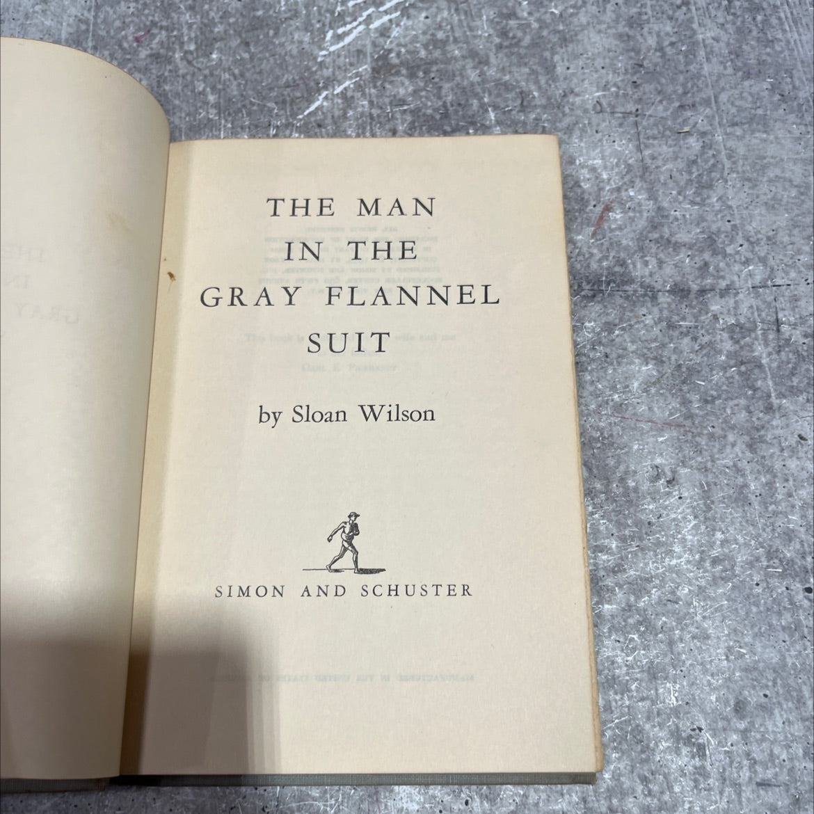 the man in the gray flannel suit book, by sloan wilson, 1955 Hardcover image 2
