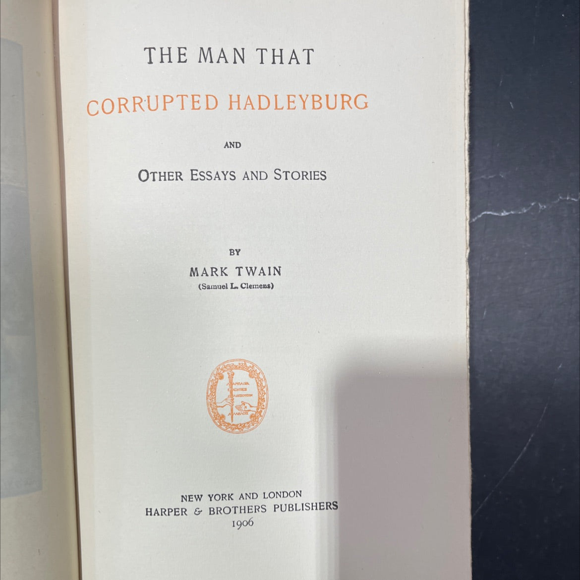 the man that corrupted hadleyburg and other essays and stories book, by mark twain, 1906 Hardcover image 2