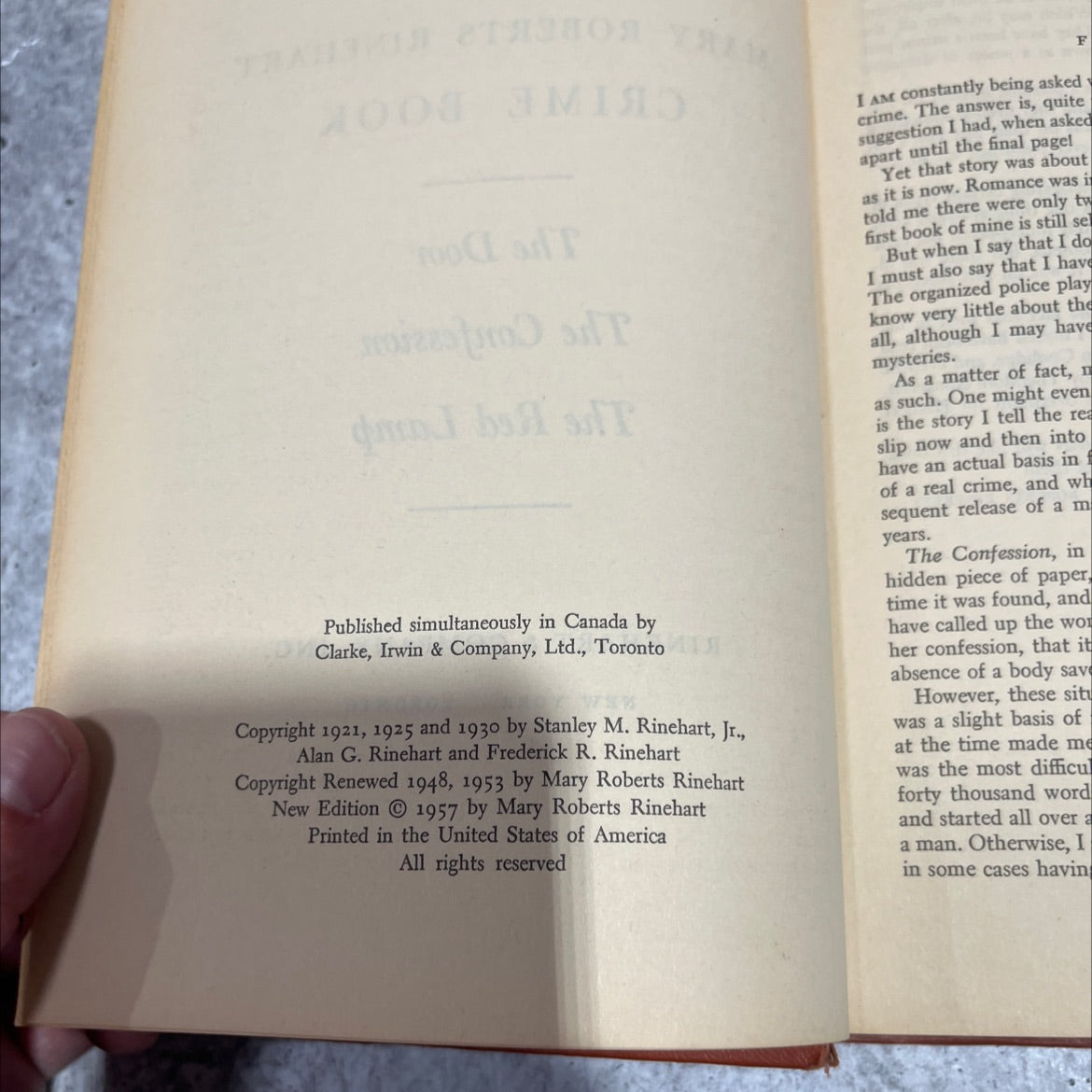 the mary roberts rinehart crime book book, by Mary Roberts Rinehart, 1957 Hardcover image 3
