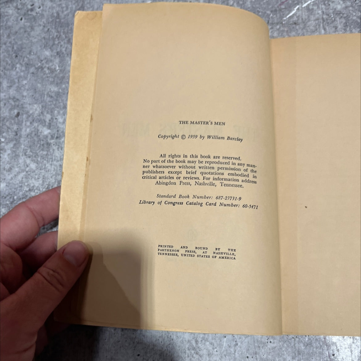 the master's men book, by William Barclay, 1959 Paperback image 3