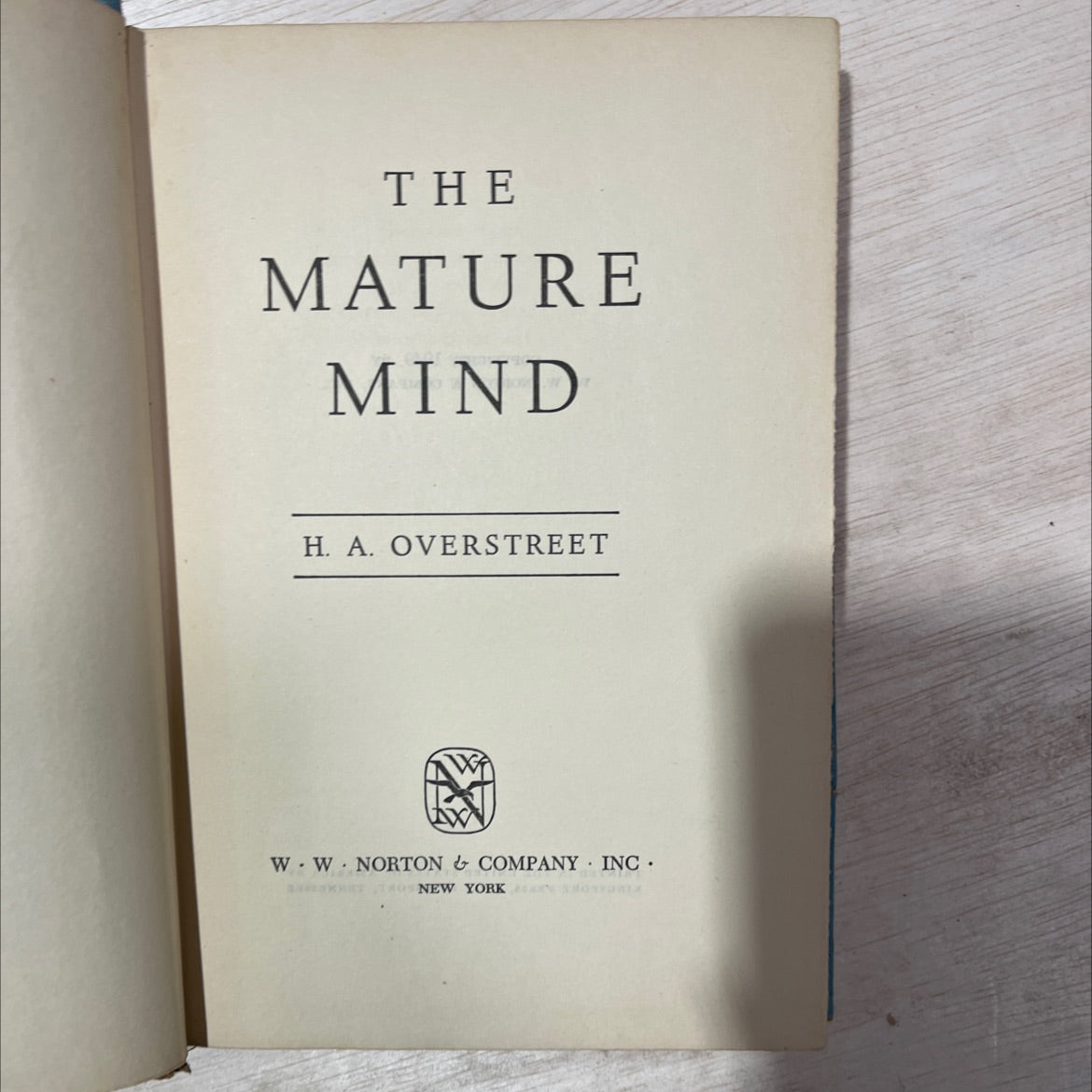 the mature mind book, by h. a. overstreet, 1949 Hardcover, Vintage image 2