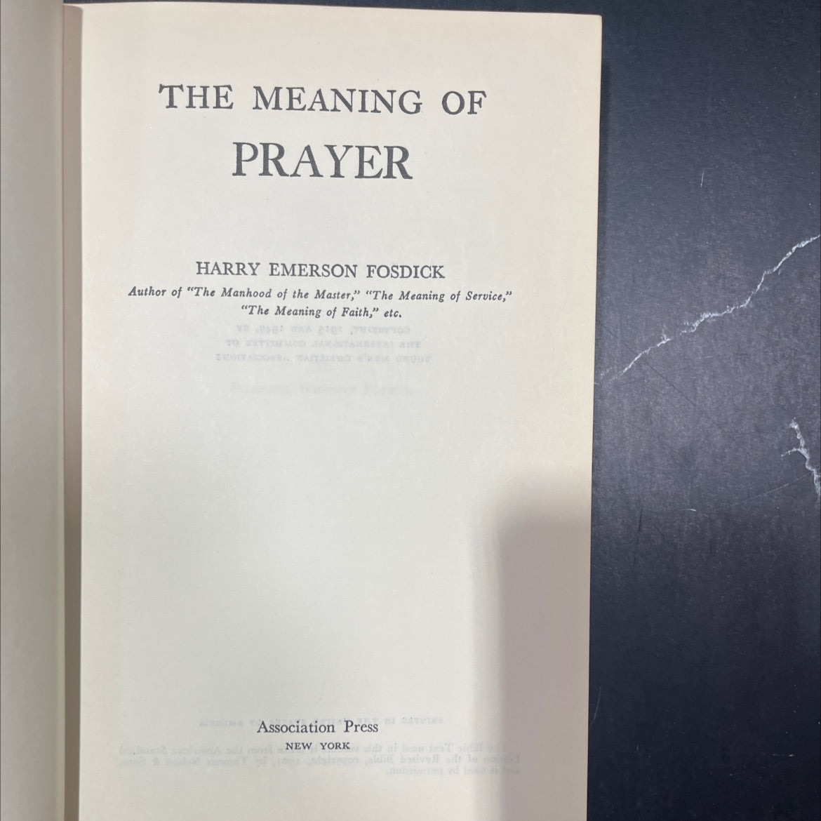 the meaning of prayer book, by harry emerson fosdick, 1949 Hardcover image 2
