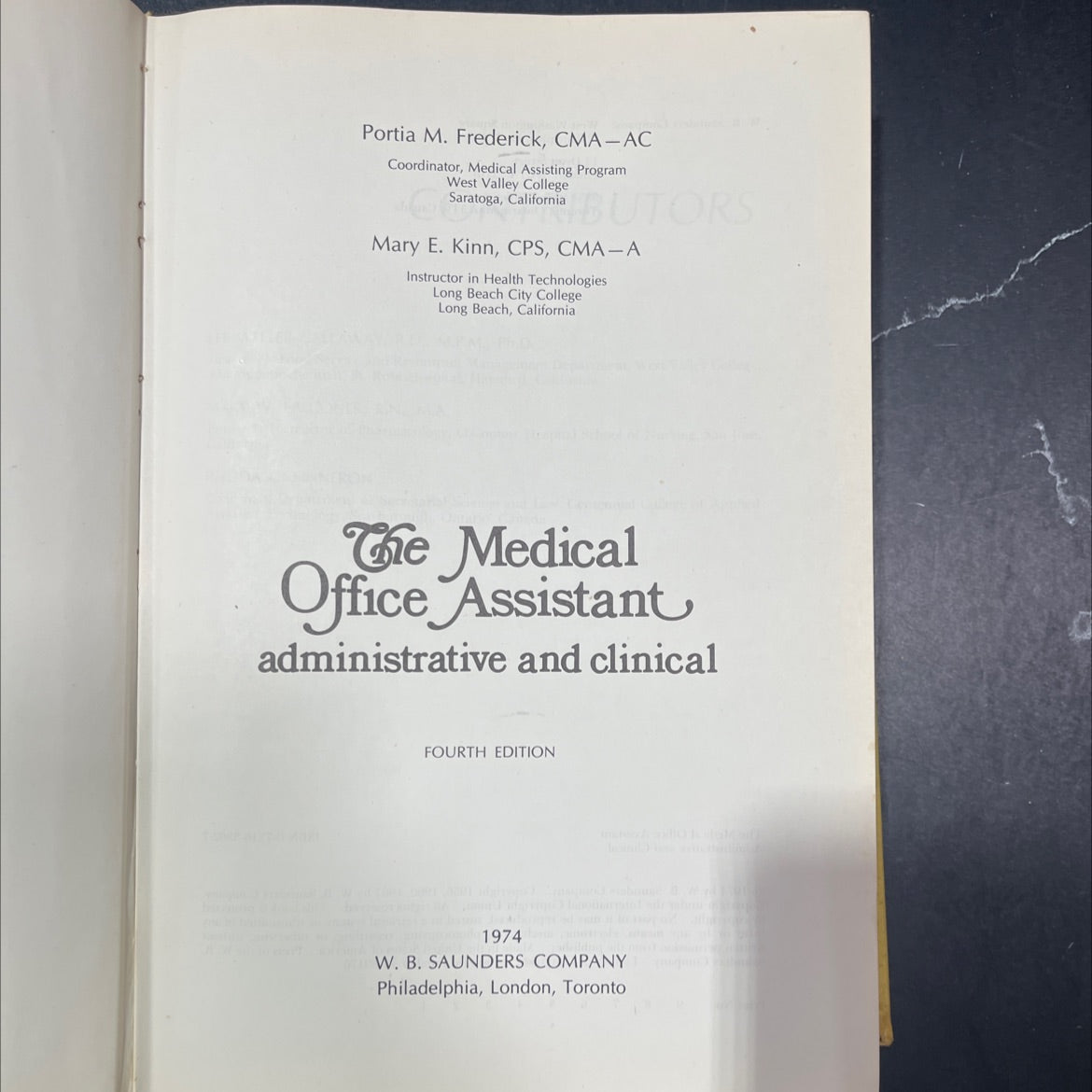 the medical office assistant administrative and clinical book, by portia m. frederick, mary e. kinn, 1974 Hardcover image 2