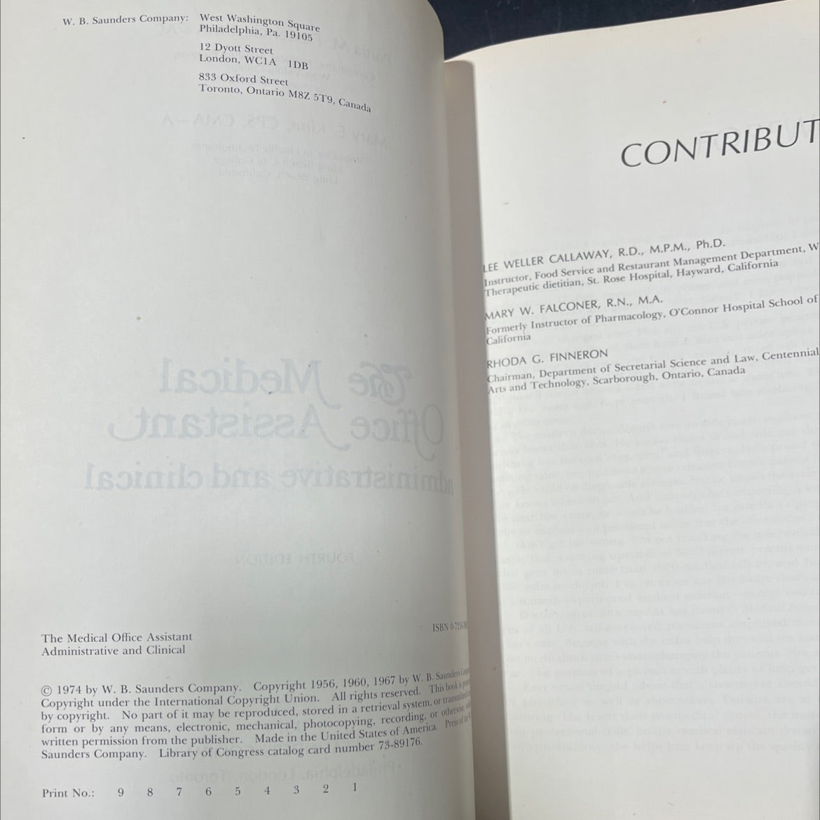 the medical office assistant administrative and clinical book, by portia m. frederick, mary e. kinn, 1974 Hardcover image 3